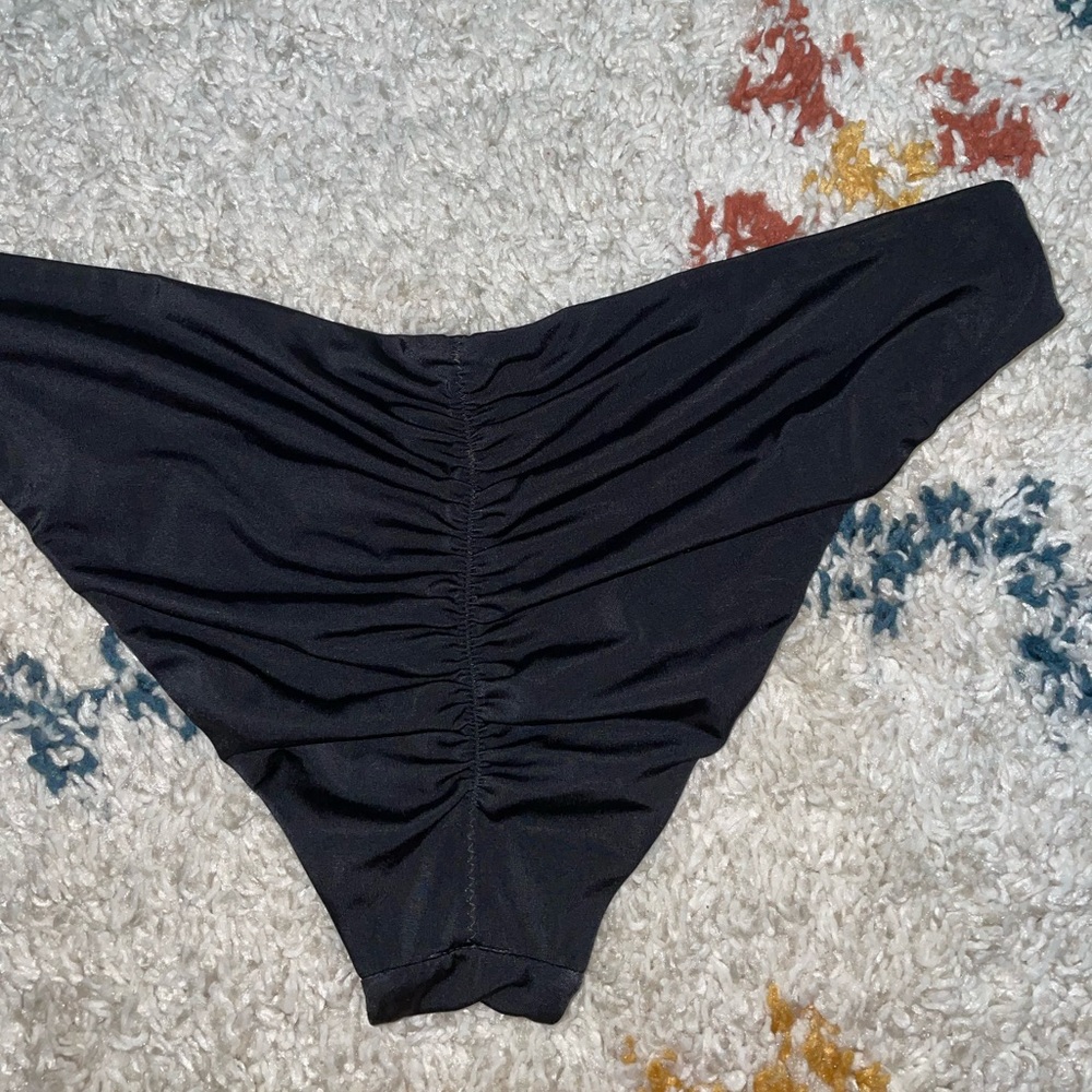 Shade and Shore Ruched Black Bikini Bottoms